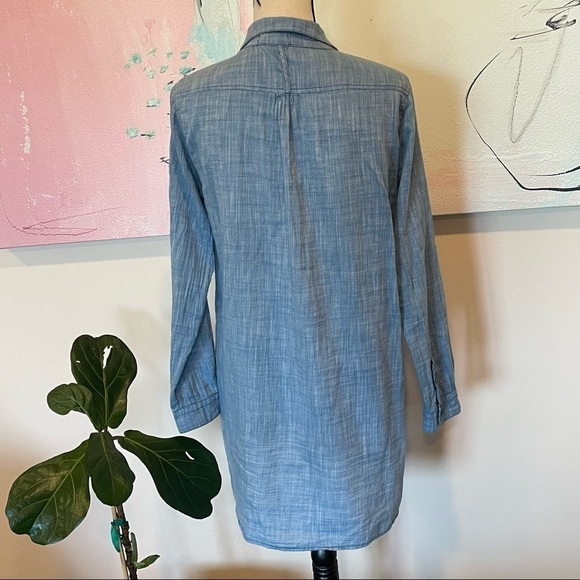 CP SHADES WOMEN'S LONG SLEEVE 100% COTTON Blue SHIFT DRESS TUNIC TOP - SIZE S. - Picture 2 of 8